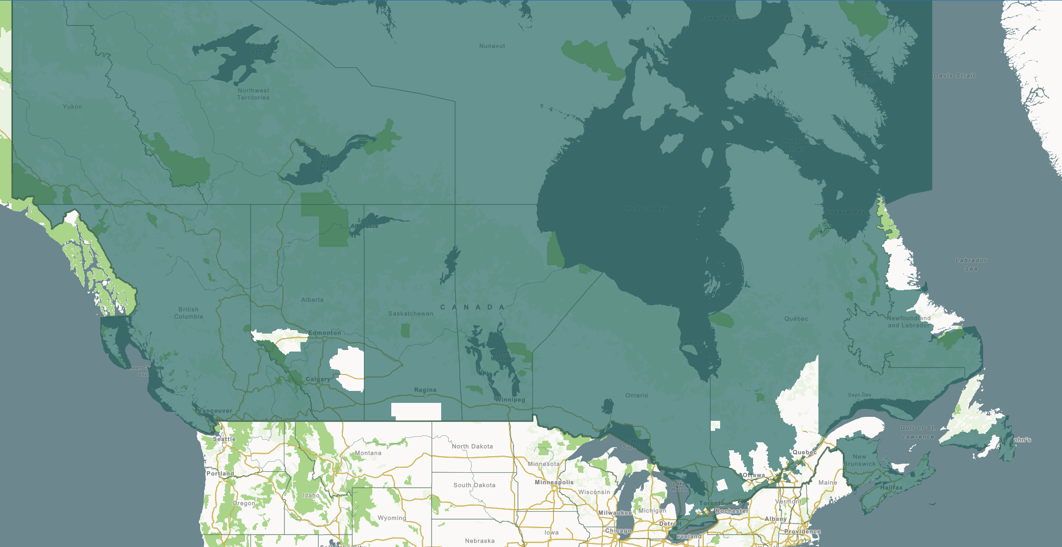 Canada coverage map